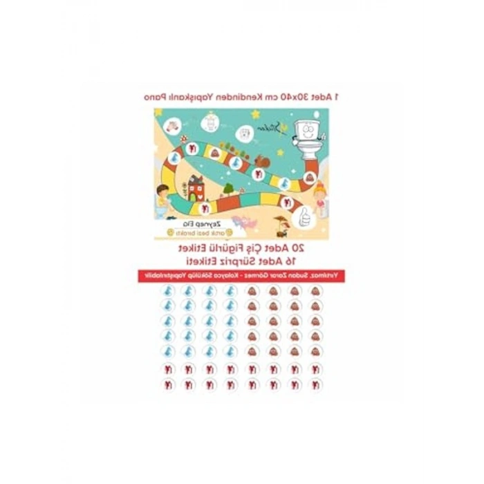 Eğlenceli Tuvalet Eğitimi Sticker Panosu, 29x42 cm