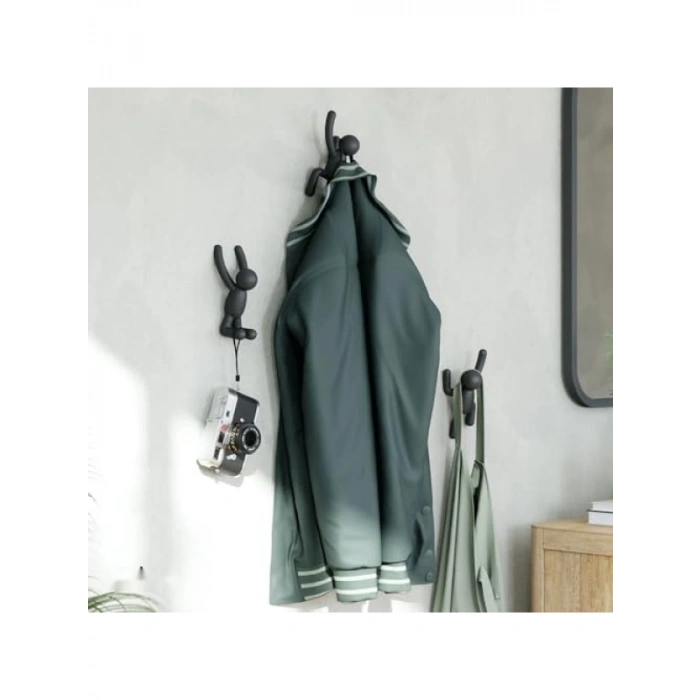 Eğlenceli ve Fonksiyonel Duvar Askısı, 3lü Set, Siyah