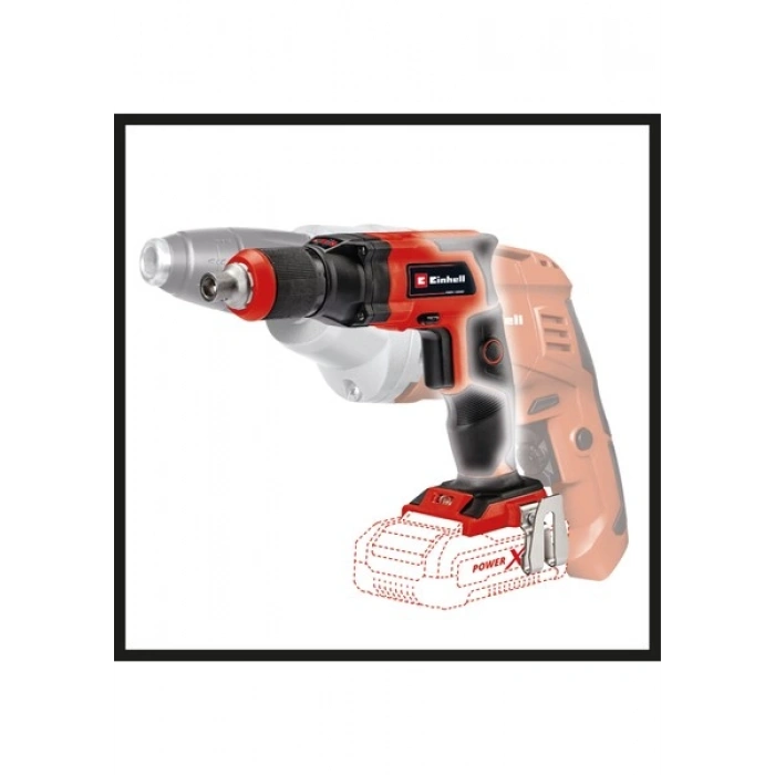 Einhell Akülü Alçıpan Vidalama TE-DY 18 Li-Solo Power X-Change (Lityum-İyon, 18 V, 4000 dev/dk, Derinlik Mesnedi, Sürekli Çalışma, Akü ve Şarj Cihazı dahil değildir, Çanta dahildir) - 4259980