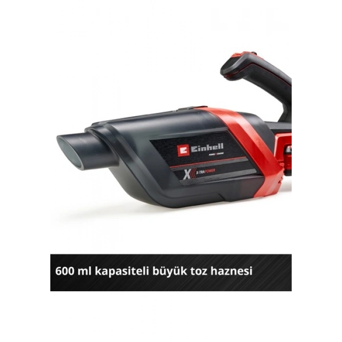 Einhell Akülü El Süpürgesi TE-HV 18/06 Li-Solo Power X-Change (18V, 72 mbar emiş gücü, dar alan başlığı, döşeme başlığı, zemin başlığı, 0,6 L toz haznesi dahil, akü dahil değildir) - 2347190
