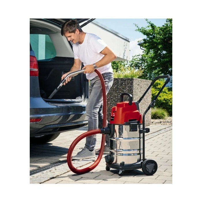 Einhell Akülü Islak/Kuru Süpürge TE-VC 36/30 Li S-Solo Power X-Change (36V, ECO/BOOST modu, 30 L paslanmaz çelik hazne, üfleme bağlantısı, 2,5 m dayanıklı hortum dahil, akü dahil değildir) - 2347140