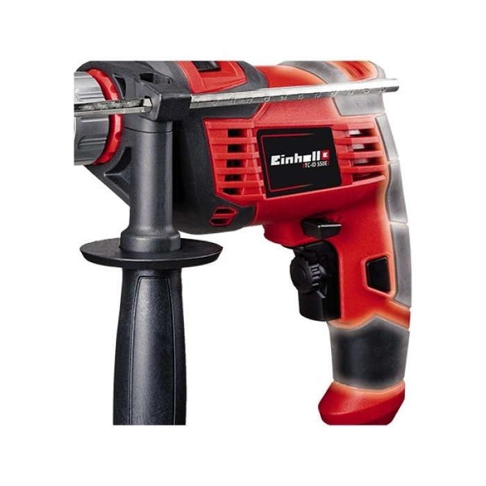 Einhell Darbeli Matkap TC-ID 550 E (550 W, elektronik devir ayarı, devir ön seçimi, sağ/sol dönüş, metal derinlik mesnedi, yardımcı tutma kolu) - 4258621