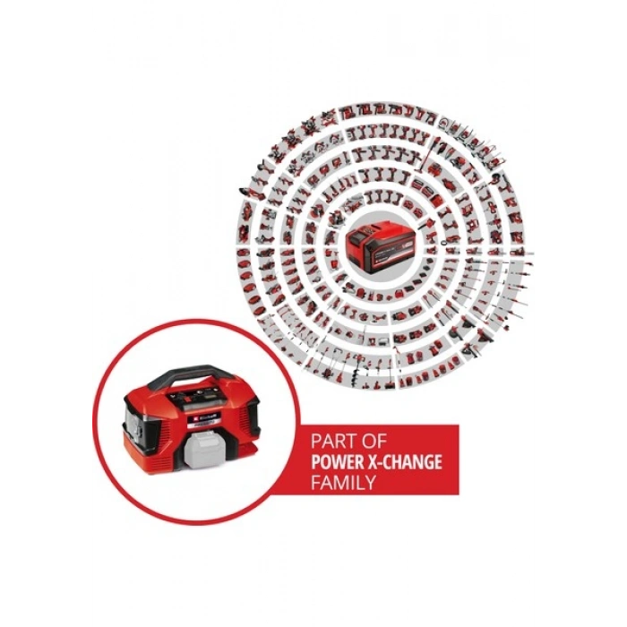 Einhell PRESSITO 18/21 Power X-Change Akülü Hava Kompresörü (18 V, Maks. 10.5 Bar, 21 l/dk Emiş Gücü, 18000 rpm Motor Hızı, Yağsız, Akü dahil değildir) - 4020467