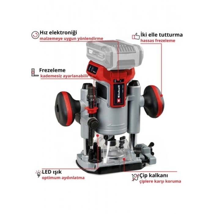 Einhell Professional Akülü Dik & Kenar Freze Seti TP-RO 18 Set Li BL-Solo Power X-Change (18 V, Kömürsüz, Hassas Freze Derinliği Ayarı, Aksesuar ve Çanta Dahil, Akü Dahil Değildir) - 4350410