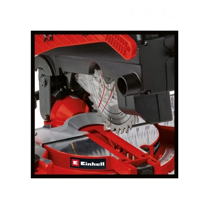 Einhell Tablalı Gönye Testere TE-MS 216 T (1500 W, max. 55 mm x 120 mm kesme derinliği/genişliği, Ø 216 mm testere bıçağı, lazer, masa testere fonksiyonu) - 4300335