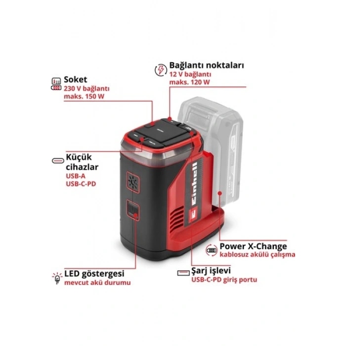 Einhell TE-ES18/150/1 Li-C - Solo, Akülü Enerji Istasyonu - 1091310
