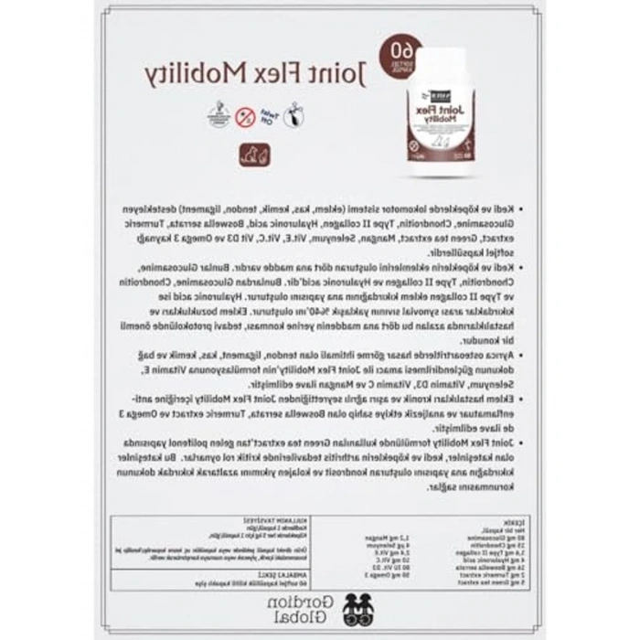 Eklem Destekleyici Tablet, Kedi ve Köpekler için 60 Kapsül