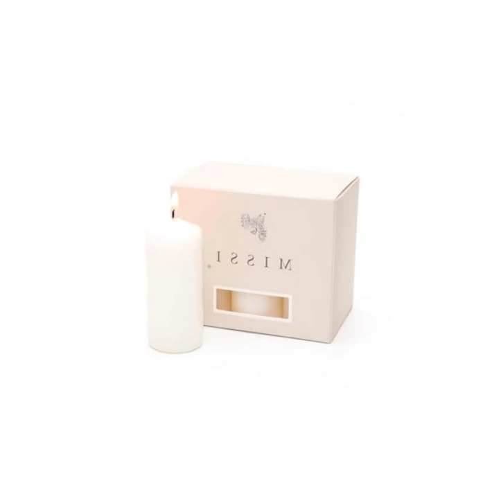 Ekru Renk 6lı Bar Mum Seti (3,5x8 cm)