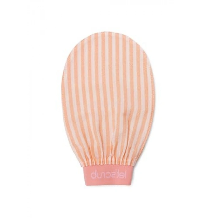 Ekru Zebra Desenli Peeling Eldiveni - %100 Floş İpek, Normal Ciltler için