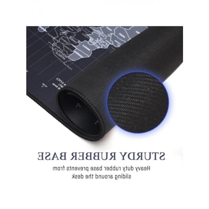 Ekstra Büyük Dünya Haritası Mouse Pad, Kaymaz Kauçuk Taban