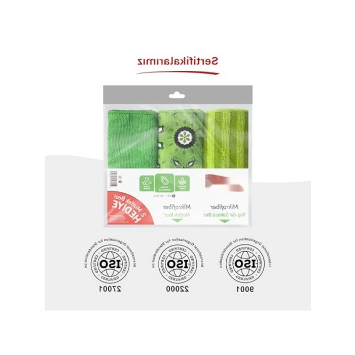 Ekstra Emici 3lü Mikrofiber Mutfak Bezi, İz Bırakmaz