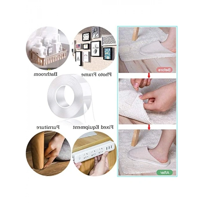 Ekstra Güçlü Çift Taraflı Yapışkan Bant (Şeffaf)