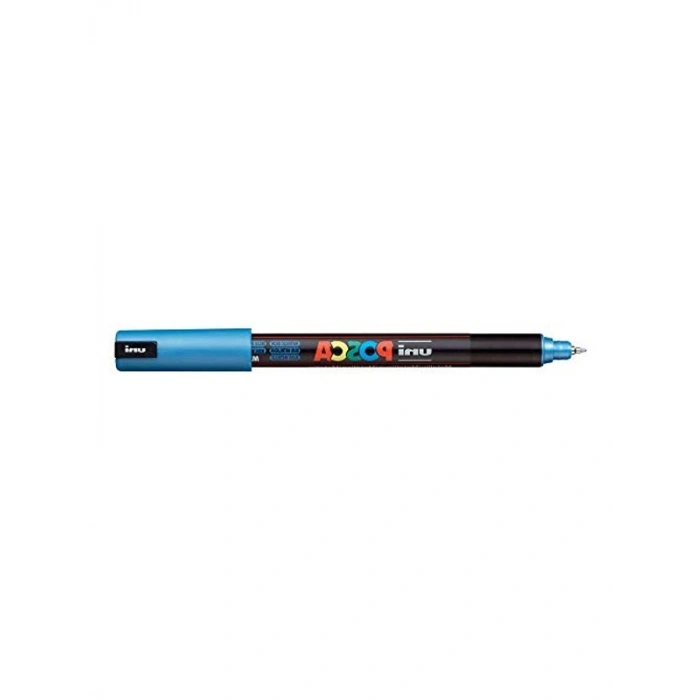 Ekstra İnce Uçlu 0.7 mm Metalik Mavi Uçlu Uni Marker PC-1MR