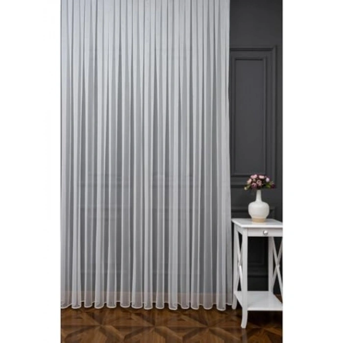 Ekstraforlu Pilesiz Ekru Tül Perde - 130 x 200 cm