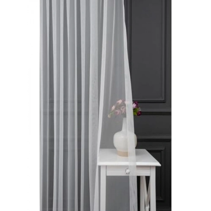 Ekstraforlu Pilesiz Ekru Tül Perde - 130 x 200 cm