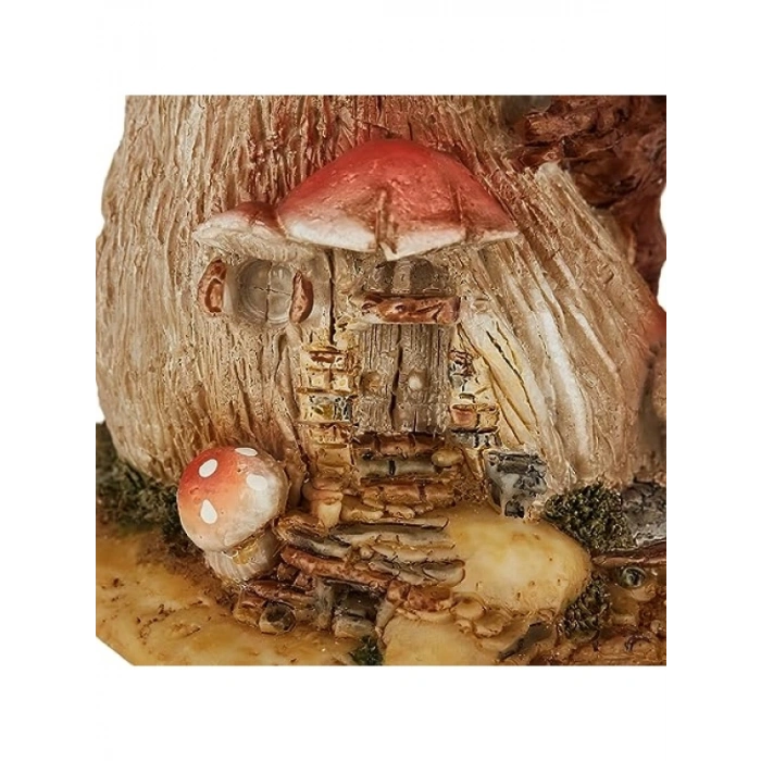 El Boyaması Kırmızı Mantar Peri Evi, Minyatür Bahçe Dekoru