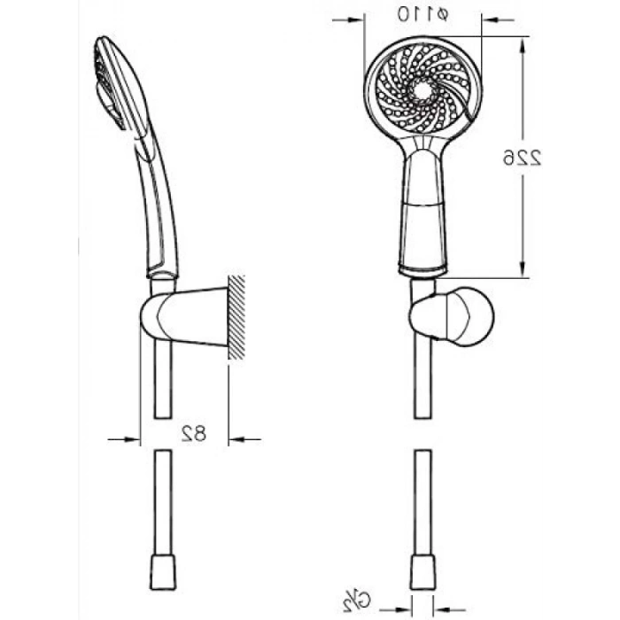 El Duşu Takımı - Krom, 6 L/Dk Maksimum Su Akışı