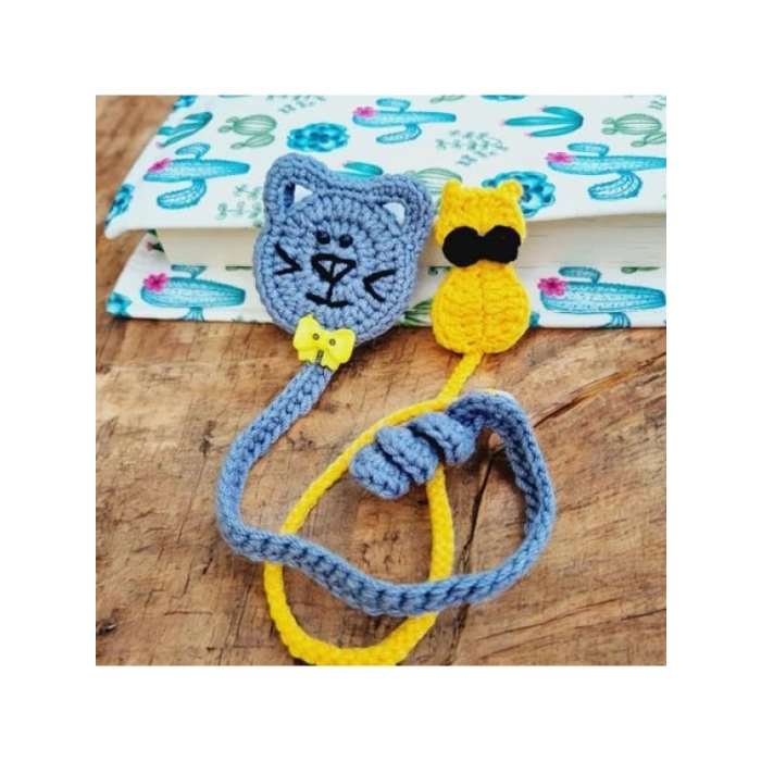 El Yapımı 2li Kedi Temalı Kitap Ayracı Seti, Sevimli Figürler ile Okuma Keyfi