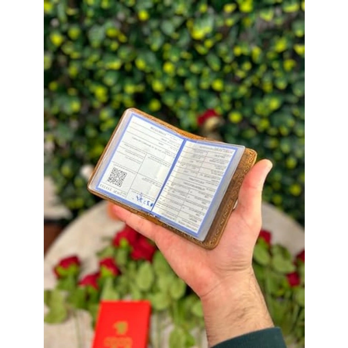 El Yapımı Hakiki Deri Ruhsat Kabı - İnce ve Dayanıklı Tasarım