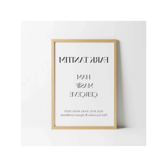 El Yapımı Masif Çam Ahşap Çerçeve - 50x70 cm