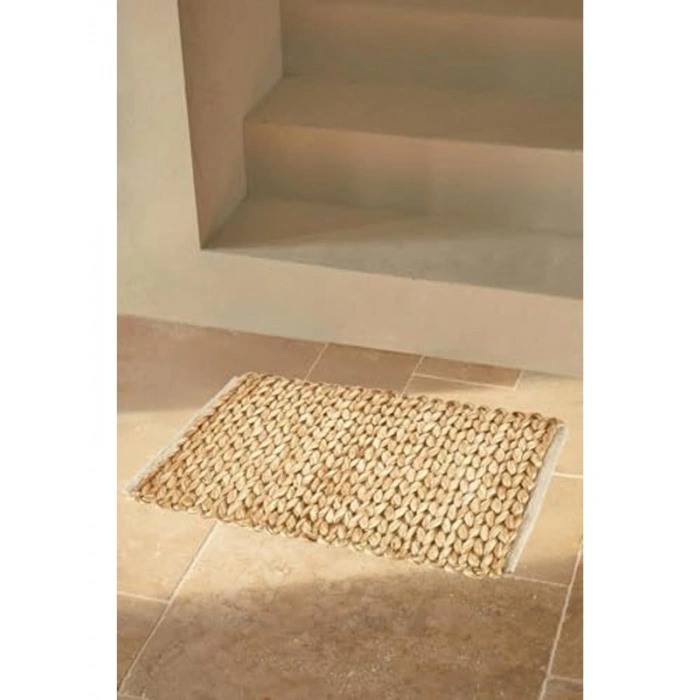 El Yapımı Örgü Jüt Kapı Paspası, 65x45 cm, Lüks Tasarım