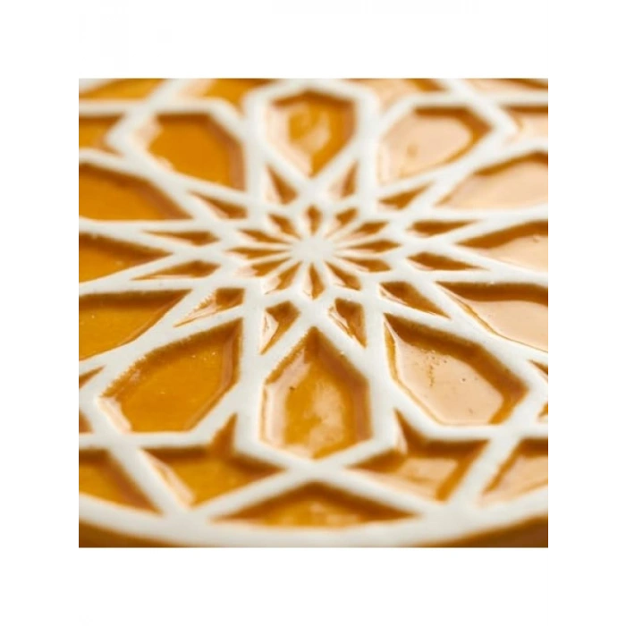 El Yapımı Premium Seramik Bardak Altlığı - Hardal Renk