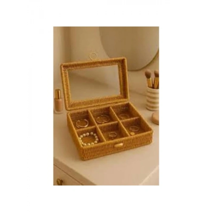 El Yapımı Rattan Çok Amaçlı Organizer Kutu