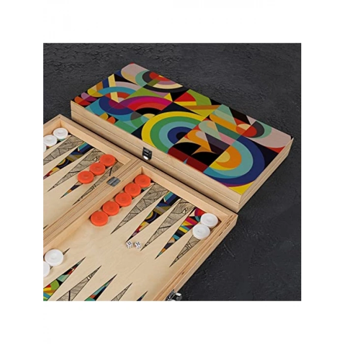 El Yapımı Retro Tasarımlı Tavla Seti