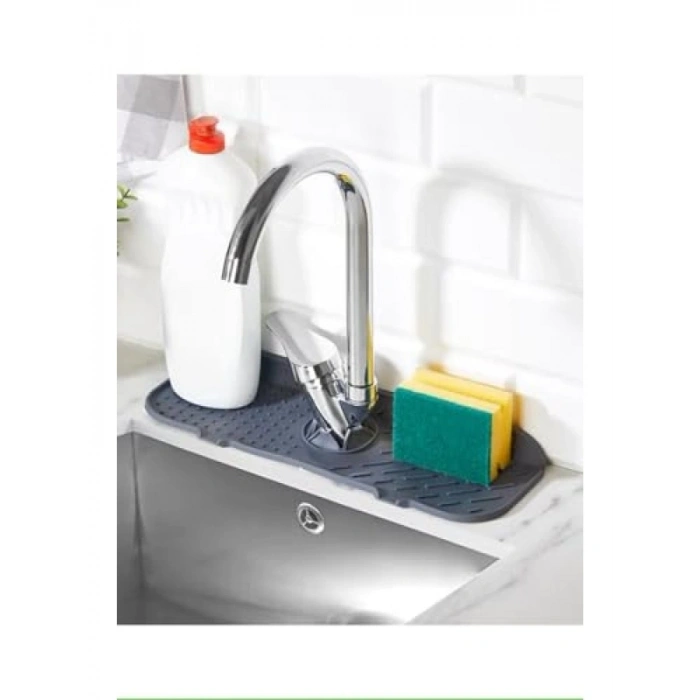 Elastik Musluk Mat, Su Tutucu ve Kaydırmaz Özellikte, Mutfak ve Banyo Kullanımı