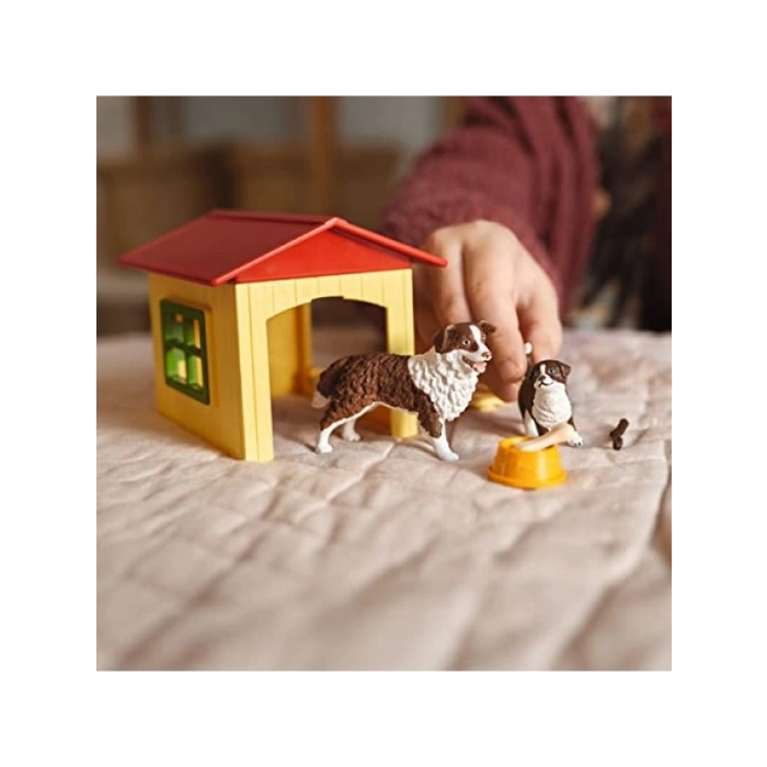 Elde Boyanmış Detaylarla Köpek Evi Seti