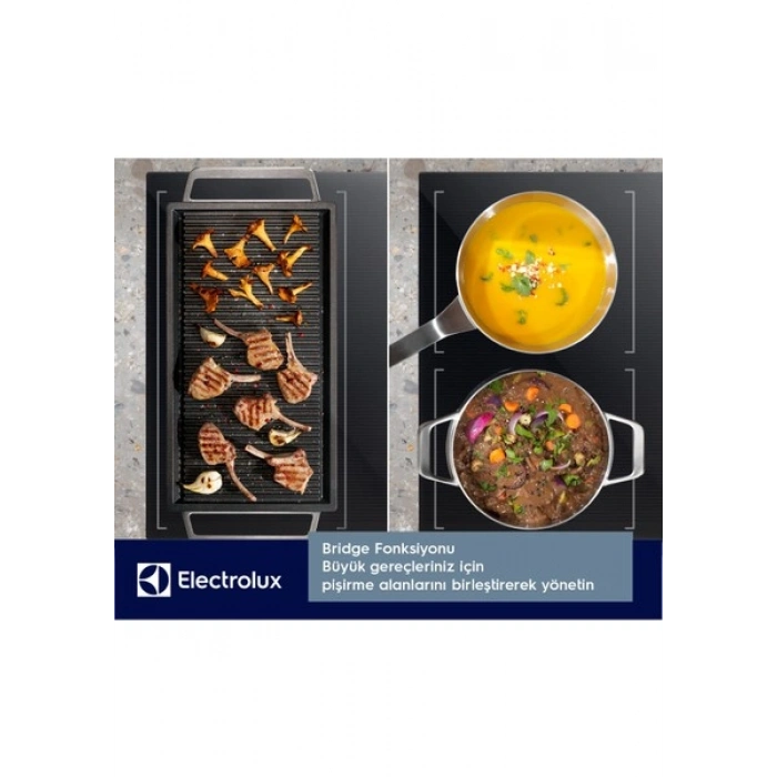 Electrolux EIV83443CT Saphirmatt Se® Bridge 80 cm Ankastre Indüksiyonlu Ocak