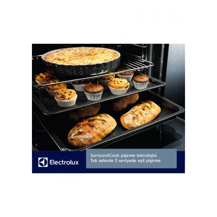 Electrolux EOA5220FOV 600 Serisi Surroundcook Katalitik / Aquaclean Temizleme Sistemli 72 Lt Rococo Krem Rustik Ankastre Fırın