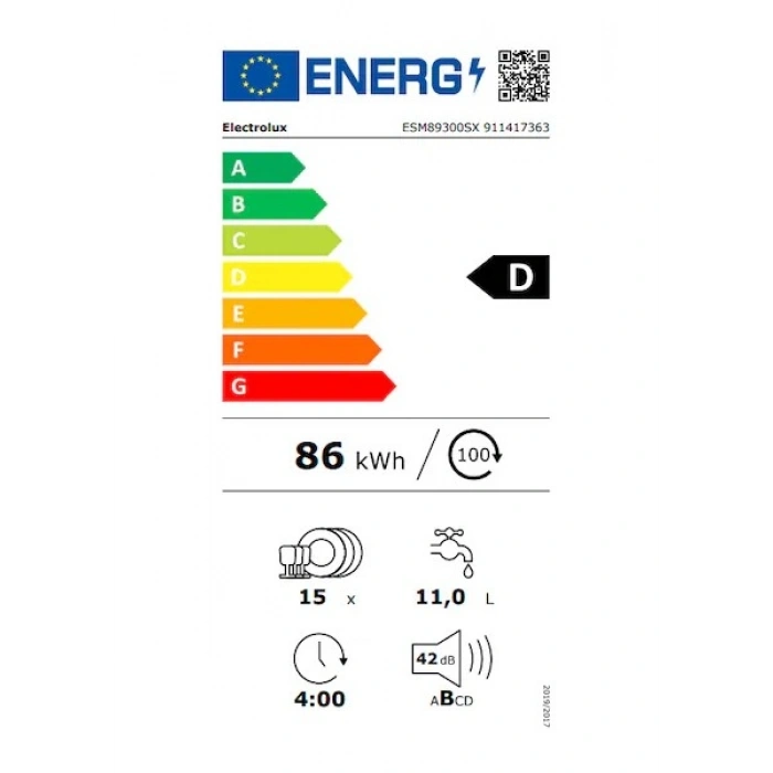 Electrolux ESM89300SX D Enerji Sınıfı 8 Programlı 14 Kişilik Bulaşık Makinesi Inox
