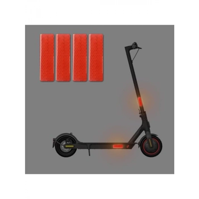 Elektrikli Scooter Bisiklet Uyarıcı Reflektif İkaz Sticker 4lü