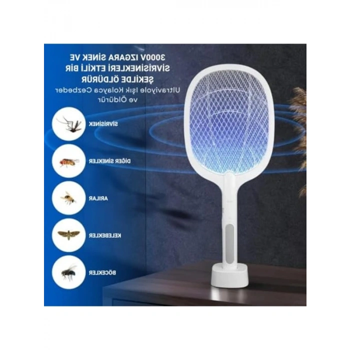 Elektrikli Sivrisinek Öldürücü Raket, 12000mAh Batarya ile Etkili