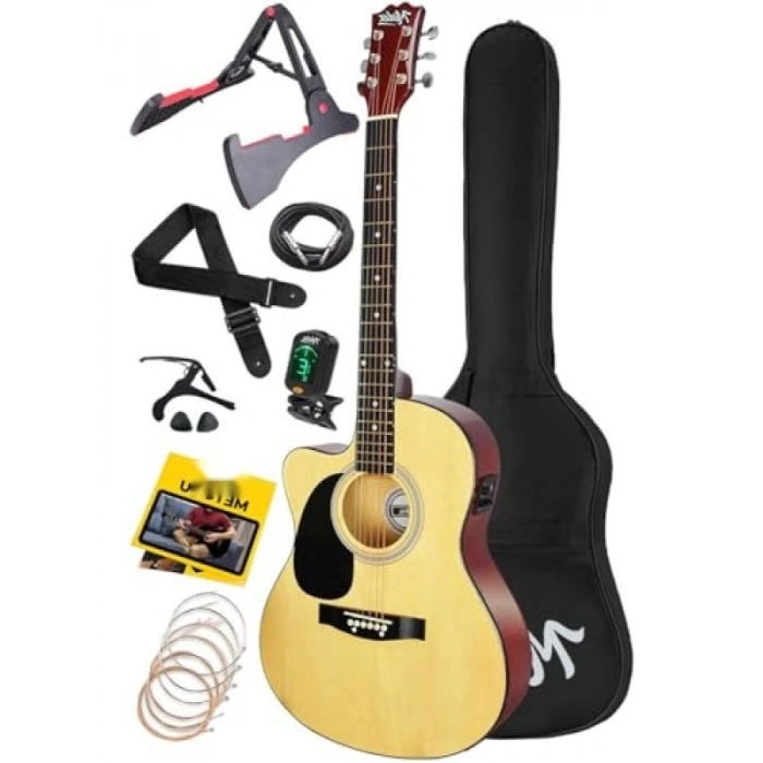 Elektro Akustik Gitar Full Set 40 İnç Ekolayzerli 4/4 Yetişkin