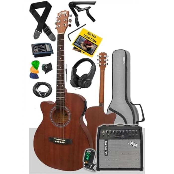 Elektro Akustik Gitar ve Bluetooth Amfili Set