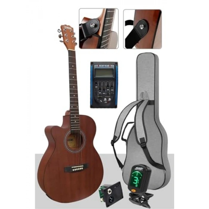 Elektro Akustik Gitar ve Bluetooth Amfili Set