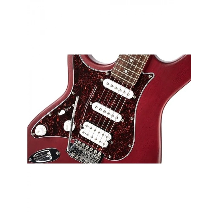 Elektro gitar, modern tasarım ve müzik performansı, açık gövde