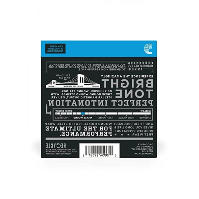 Elektro Gitar Telleri, 3lü Set, Farklı Kalınlık Seçenekleriyle