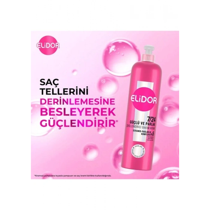 Elidor 7/24 Şekillendirici Saç Bakım Kremi Güçlü ve Parlak 240 ml