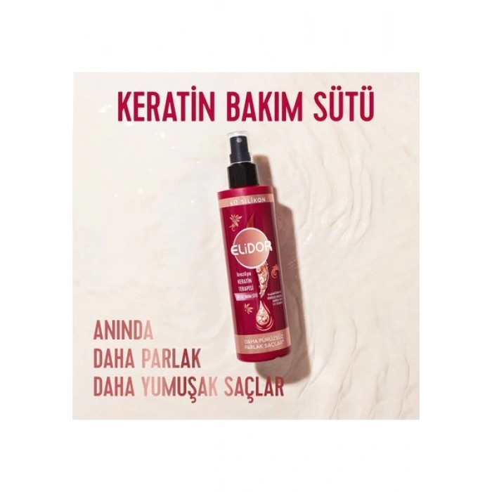 Elidor Sıvı Saç Bakım Sütü Brezilya Keratin Terapisi Hidrolize Keratin Marula Yağı E Vitamini 200 ml