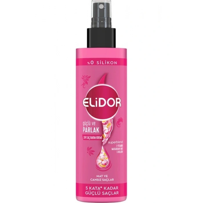 Elidor Superblend Sıvı Saç Bakım Kremi Güçlü Ve Parlak E Vitamini Makademya Yağı Kolajen 200 ml