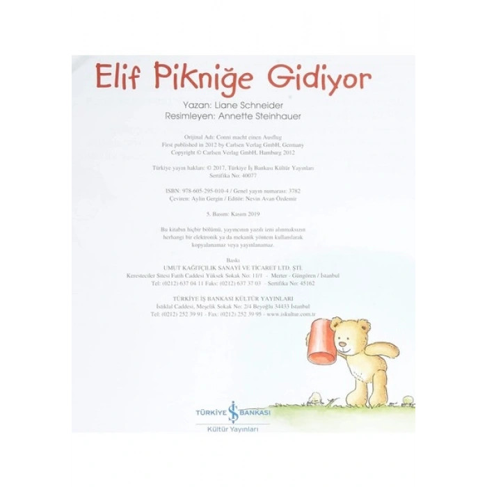 Elif Pikniğe Gidiyor - İlk Okuma Kitabım - Liane Schneider