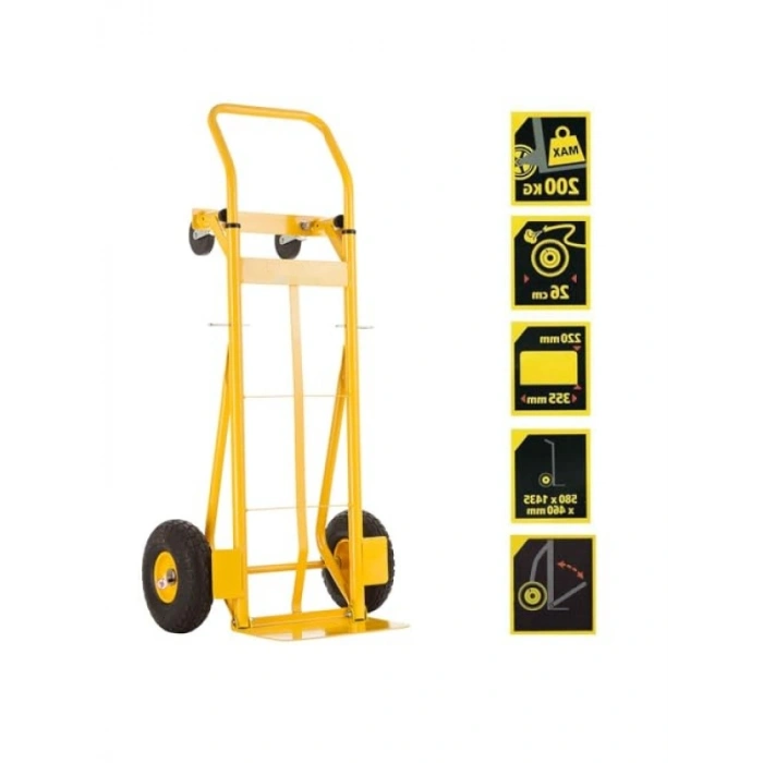 Endüstriyel Çok Fonksiyonlu El Arabası (150/200 Kg Kapasiteli)