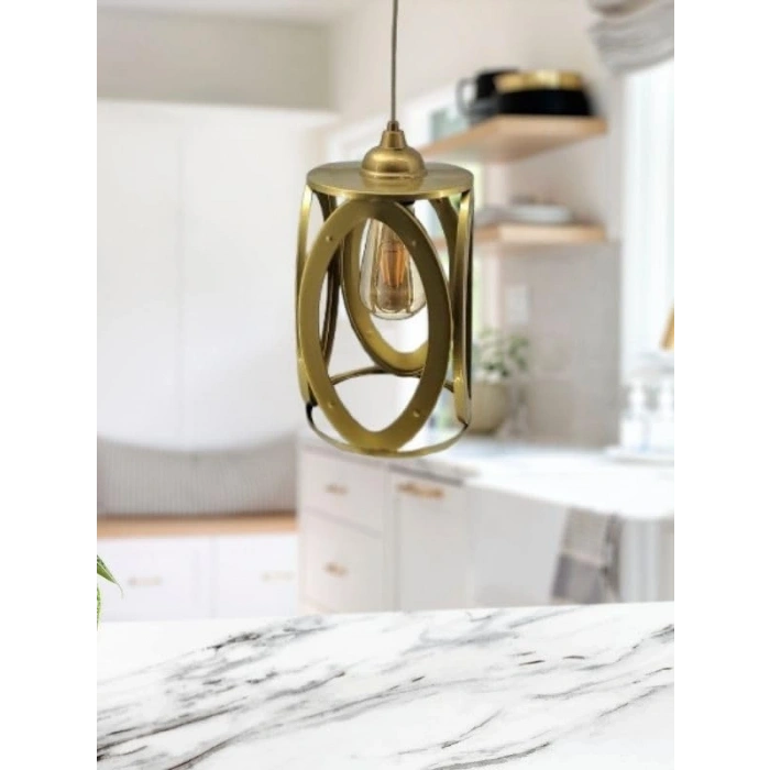 Endüstriyel Eskitme Metal Tekli Sarkıt Avize, Ayarlanabilir Yükseklik