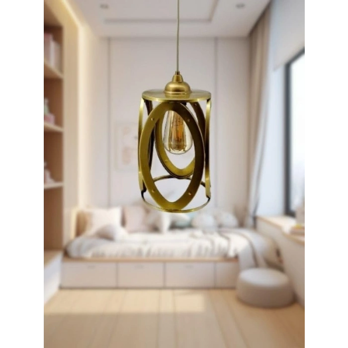 Endüstriyel Eskitme Metal Tekli Sarkıt Avize, Ayarlanabilir Yükseklik