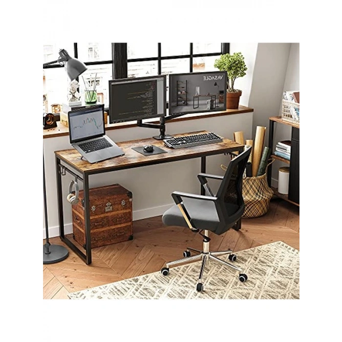 Endüstriyel Tasarımlı Ofis Masası, 140 x 60 cm Ölçülerinde