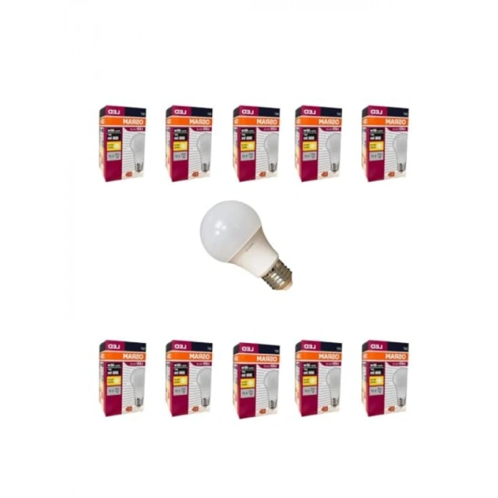 Enerji Tasarruflu 10lu LED Ampul - 2700K Sıcak Sarı Işık