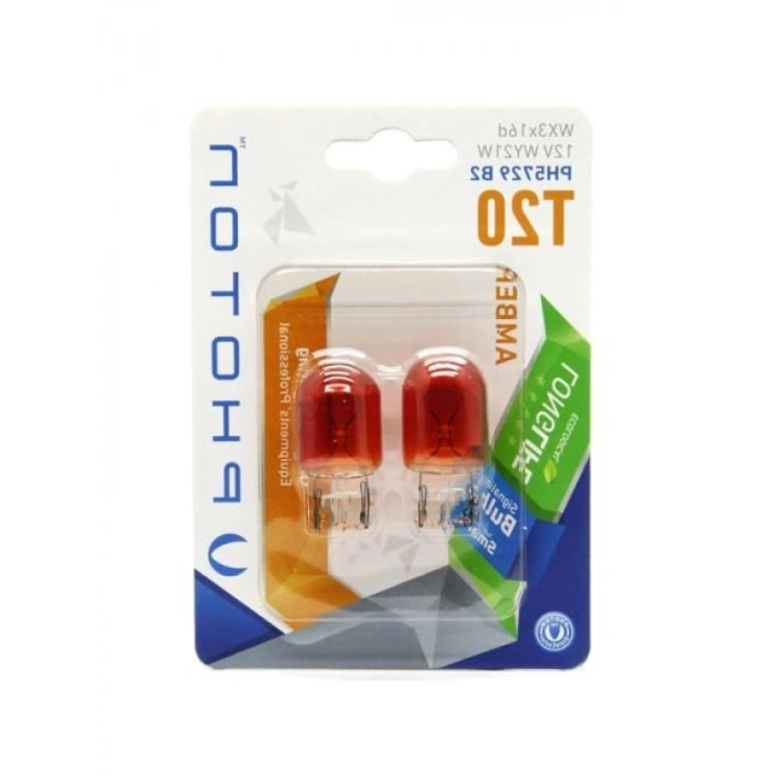 Enerji Tasarruflu 12V Amber T20 Ampul, 2li Blister